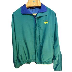 The Masters Green Jacket Full Zip Windbreaker Logo L Large Roche Made in USA